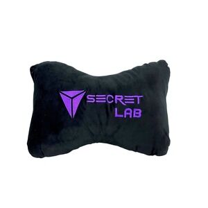 Secretlab Plush Head Pillow Gaming Chair Headrest Black with Purple Logo NEW